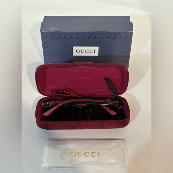 Gucci Melange Burgundy Havana Butterfly Sunglasses GG Shades Classic Colors NEW - Picture 7 of 9